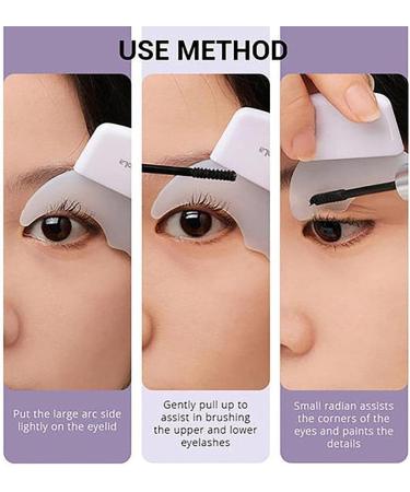 Makeup Eyelash Shield Applicator Guide 2 Pcs Eyeshadow Shield Upper Lower Eyelash Grooming Comb Eyelashes Brush for Women Girls (New Pink Two+box ) - Buy Online on GoSupps.com