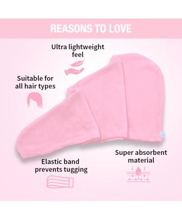 Nykaa Naturals Microfiber Hair Towel Wrap - Lightweight & Absorbent Gentle on Hair Prevents Frizz - Pink - 1 pc | Ideal for All Hair Types - Buy Online on GoSupps.com