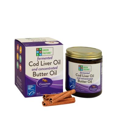 Green Pasture Butter Oil/Fermented Cod Liver Oil Blended Gel - 6.4 oz.- Cinnamon