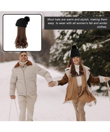 Shop Corrugated Curly Hair Extensions: Warm Knitted Pom Cap with Synthetic Hair for Women | International Shipping Available - Buy Online on GoSupps.com