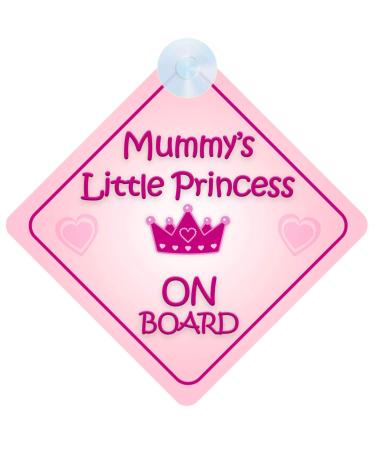 mybabyonboard UK Mummy's Little Princess on Board Car Sign for Children/Baby Girls Non Personalised Character Theme
