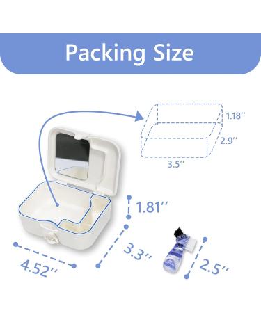 Portable Dental Prosthesis Case with Mirror & Brush | Travel-Friendly Retainer Holder for Gums & Mouth Protection - Buy Online on GoSupps.com