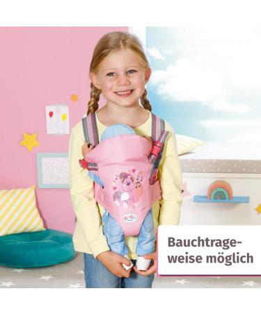 Buy Baby Born Baby Carrier - Adjustable Pink & Gray Puppet Carrier for 36-43 cm Dolls | Zapf Creation 832462 | International Shipping - Buy Online on GoSupps.com