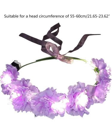 amangul Led Flower Headband Light up Floral Crowns Glowing Flower Crowns Luminous Led Floral Crowns Light Up Headband for Women(Light Orchid) - Buy Online on GoSupps.com