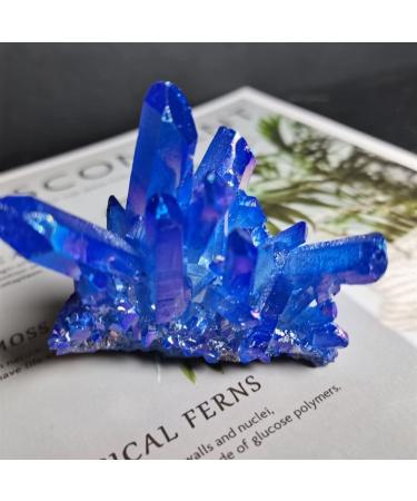 Natural Quartz Crystal Lectroplated Natural Crystal Cluster Specimen Raw Rock Quartz Flowers Stones Gift Modern House Decor Home Office Decor