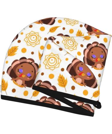 Fall Turkey Microfiber Hair Towel - Super Absorbent & Quick Dry Wrap for Long Curly & Thick Hair - Buy Online on GoSupps.com