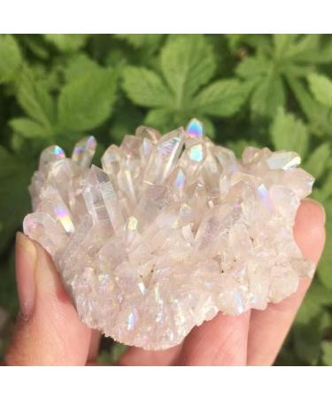 Crystal Rough Specimen Healed 70g Natural Crystal Quartz Cluster Colourful Specimen Electroplating Coated Reiki Stone Home Decoration Craft As a Gift - Buy Online on GoSupps.com