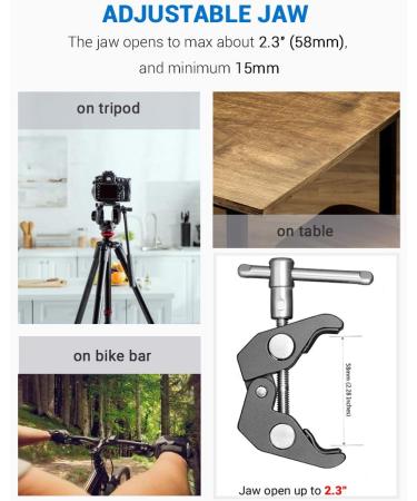 SMALLRIG Super Camera Clamp Mount Double Ball Head Adapter for Ronin-M/Insta360/Gopro - 1138 - Buy Online on GoSupps.com