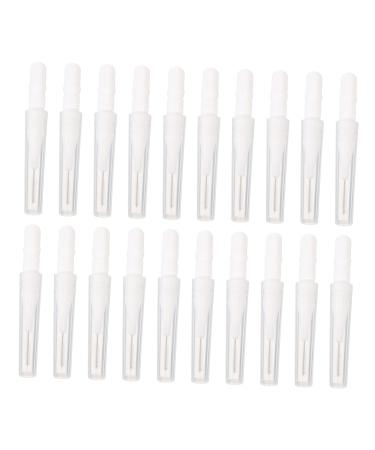 Didiseaon 20pcs Micro Eyebrow Brush with Cap Mini Eyebrow Wand Girls Suit Professional Eyelash Cleaning Brush Mascara Brush with Tube Nylon Brush Eyelash Comb White With Hat Pp 5.60X0.80X0.80CM White
