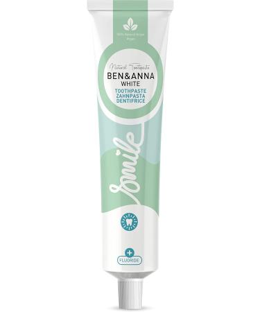 Ben&Anna Organic White Toothpaste with Fluoride | Vegan & Microplastic-Free | 100% Natural Cosmetics | 75ml - International Shipping Available - Buy Online on GoSupps.com