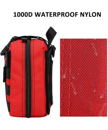 1000D Molle RIP Away Tactical First Aid Pouch - Red | Camping Hiking Travel Bag - Buy Online on GoSupps.com