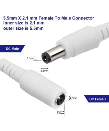Dericam DC 12V 2A Power Supply Adapter with 5ft Cord - US Plug, White - for DVR/NVR/IP/CCTV Camera - Buy Online on GoSupps.com