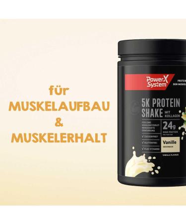Power System 5K Protein Shake Vanilla - 360g Gluten-Free Multi-Component Protein Powder for Muscle Gain & Recovery - Buy Online on GoSupps.com