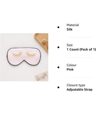 townssilk Pink Pattern Silk Sleep Mask - Adjustable Strap, Super Soft Eye Mask for Ultimate Comfort and Sleep Aid - Buy Online on GoSupps.com
