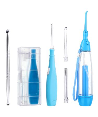 Patelai Tonsil Stone Remover Kit 1 Manual Pump Type Low Pressure Irrigator Oral 1 Tonsil Stone Remover with LED Light 1 Stainless Steel Tonsil Stone Removal Tools to Get Rid of Bad Breath(Blue)