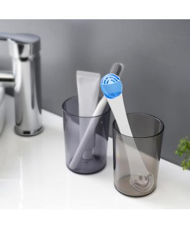 Stainless Steel Tongue Scraper for Adults & Kids - Fresh Breath Tongue Cleaner with 2 Replacement Silicone Pads (Blue) - Buy Online on GoSupps.com