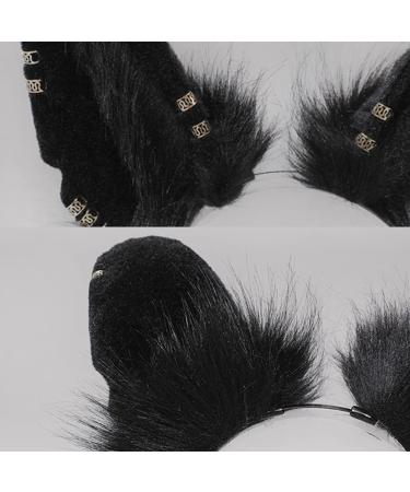TQUXNGA Women Animal Wolf Ears Headdress Plush Hairband ry Headband Anime for Halloween Christmas Cosplay Accessories Golden Earrings - Buy Online on GoSupps.com