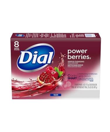 Dial Skin Care Bar Soap Power Berries 4 Ounce 8 Bars