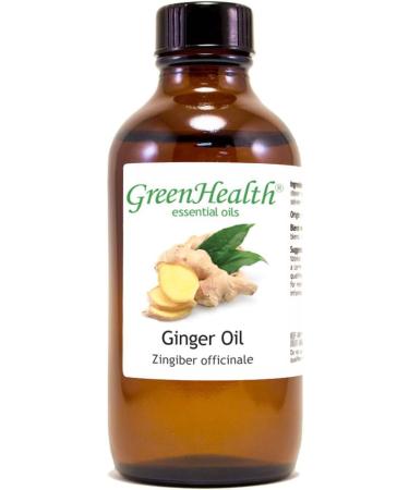 Ginger 4 fl oz (118 ml) Glass Bottle w/Cap 100% Pure Essential Oil GreenHealth - Buy Online on GoSupps.com
