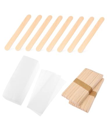Beavorty Wachstsbe 200 STK wax papier Wax pounds Wax stripes For hair removal wooden spatula wax wax stick and stripes Small wax stabbing face suite stencil wax wax