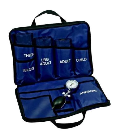 LINE2design Blood Pressure Aneroid Kit System - EMS Emergency Portable Travel Size First Aid Large Adult-Child Manual BP Universal Cuffs Kit-5 with 5 Different Sized Durable Cuffs Trauma Kits