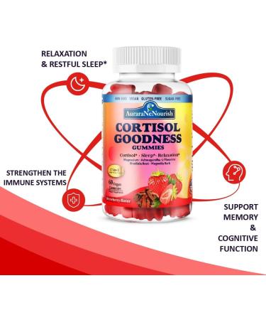 AuraraNeNourish 2 Pack Multi Collagen Peptides Gummies + Cortisol Detox Gummies for Women Men Vegan Non GMO Sugar Free - Buy Online on GoSupps.com