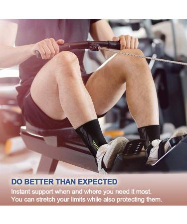 Beister Compression Ankle Brace for Men and Women - Elastic Support for Sprains, Plantar Fasciitis, Achilles Tendon, Heel Spurs - Black (Size 5) - Buy Online on GoSupps.com