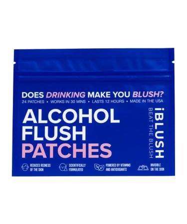 Alcohol Flush Patches Discreet Easy-to-Wear Support for Redness & Drinking Discomfort | Non-Ingestible Option for Asian Glow & Alcohol Sensitivity | 24 Patches 24 Count (Pack of 1)