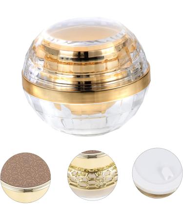 Mikinona Cream Bottle Glass Terrarium with Lid Empty Cream Jars Clear Container Lip Balm Jar Lotion Holder Empty Cosmetic Glass Containers Travel Pp Inner Cosmetic Box Skin Care 7.1X6X6CM Golden - Buy Online on GoSupps.com