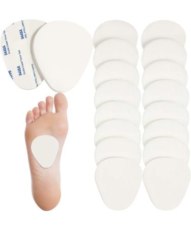 20 Pieces Metatarsal Felt Pads Foot Insert Pads Ball of Foot Cushion for Foot Pain Relief Forefoot and Sole Adhesive Foam Foot Pad for Men and Women 1/4 Inches Thick (White) - Buy Online on GoSupps.com