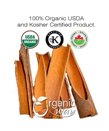 Organic Way True Ceylon Cinnamon Sticks (Cinnamomum verum) - USDA Certified | Sri Lankan Origin | 4oz Pack - Raw, Vegan, Non GMO - Buy Online on GoSupps.com
