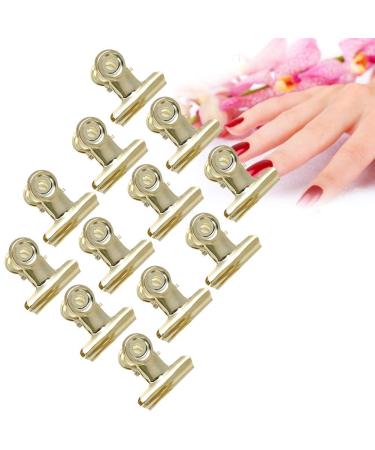 12-Piece Nail Clip Set - Curved C Fingernail Extension Clips for Fiberglass Nail Art - Gold Multifunctional Accessories - Buy Online on GoSupps.com