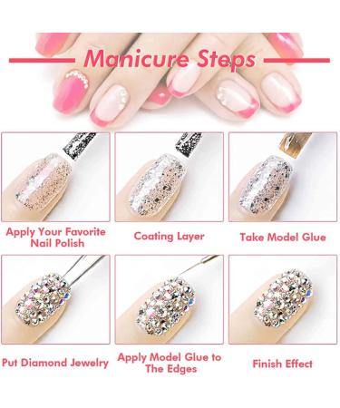 Nail Art AB Crystals Rhinestones Set - 3100pcs for Acrylic Nails Design - 12 Types of Special-Shaped Diamonds + 2500 Flatback Rhinestones Kit for Colorful DIY Nail Decor - Buy Online on GoSupps.com