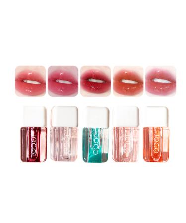 5 Colors Mirror Water Lip Gloss Lip Glaze Transparent Glass Lip Oil Waterproof Moisturizing Liquid Lipstick Makeup Cosmetic