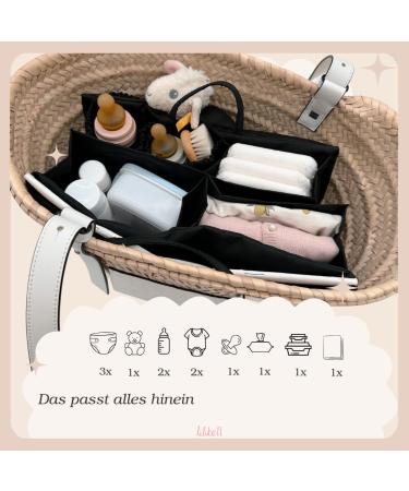 Lilibell Classic Black Diaper Bag - Stylish & Functional Baby Bag Water-Repellent Washable Organizer for Moms & Dads - Buy Online on GoSupps.com