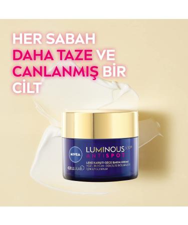 NIVEA Cellular LUMINOUS 630 Anti-Dark Spot Night Cream (50ml) - Hydrating Face Cream for Women | Reduces Dark Spots & Recharges Skin - Buy Online on GoSupps.com