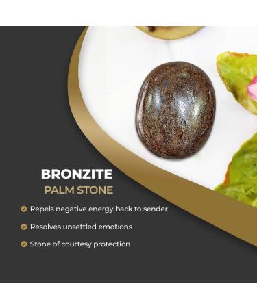 Healing Crystal Bronzite Palm Stone for Anxiety & Stress Relief - Natural Oval Pocket Stone for Yoga & Meditation - Vastu Essential - Buy Online on GoSupps.com