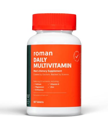 Roman Men's Daily Multivitamin | Supports Physical & Brain Health | 23 Key Nutrients with Calcium, Magnesium & Zinc | 30-Day Supply | 60 Tablets - Buy Online on GoSupps.com