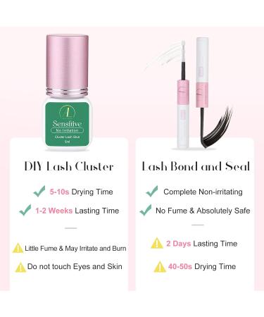 Allove Cluster Eyelash Adhesive - Sensitive Waterproof No Smoke 1 Week Retention 5ml DIY Lash Glue for Individual Eyelashes - Buy Online on GoSupps.com