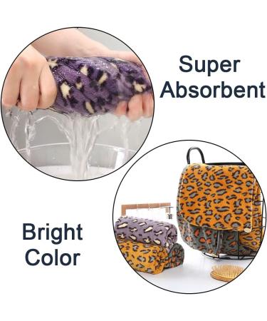 Seloobant Leopard Print Microfiber Towel Set - Super Absorbent Quick Dry Hair Towels (3 Pack) for Ultimate Hair Care - Buy Online on GoSupps.com