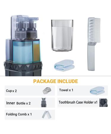 Feluog 7-in-1 Travel Toothbrush Case with Cup & Organizer - Portable & Compact for Business Trips, Camping, School - Includes Towel & Comb Sub-bottling - Buy Online on GoSupps.com
