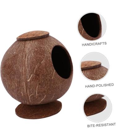 FOMIYES 2pcs Coconut Shell Charcoal Hamster Nest Small The Bed 16X15X15CMx2pcs Brownx2pcs - Buy Online on GoSupps.com