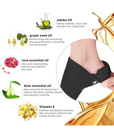 ZEPOHCK Gel Moisturizing Socks Spa Gel Soften Socks for Dry Cracked Feet Skins Gel Lining Infused with Essential Oils and Vitamins (2 Pair) (Black) - Buy Online on GoSupps.com