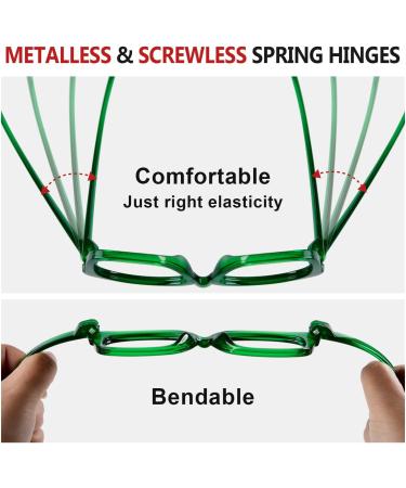 Eyekepper 6 Pack Metalless Screwless Spring Hinges Reading Glasses for Women - Oversized +2.00 Cheaters Eyeglasses in Mixed Colors - Shop Now - Buy Online on GoSupps.com