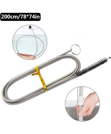 Drain Clog Remover Long Flexible Refrigerator Scrub Brush Kettle Spout Brush Pipe Cleaners Cleaning Brush Cleaning Tool Stainless Steel 200cm - Buy Online on GoSupps.com