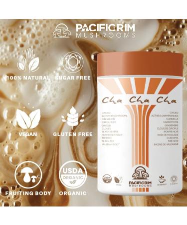 Pacific Rim Mushrooms Cha Cha Cha | Organic Ceremonial Cacao Chai Spices & Active 8 Functional Mushrooms Blend | Perfect Coffee Substitute for Energy Focus & Immunity | Reishi Maitake Lion's Mane Chaga Cordyceps Shiitake Turkey Tail Himematsutake - Buy Online on GoSupps.com
