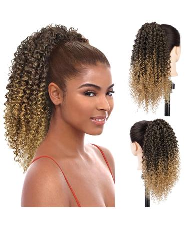 Short Afro Kinky Curly Ponytail for Black Women Drawstring Ponytail Hair Extension African American Hair Piece Afro Drawstring Curly Ponytail with Clip-in Hairpiece (Light blonde) - Buy Online on GoSupps.com