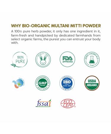 Buy Indus Valley Natural Organic Multani Mitti Powder | Pure Herbal Face Pack for Glowing Skin - International Shipping Available - Buy Online on GoSupps.com