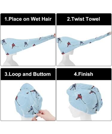 Super Absorbent Ice Hockey Players Microfiber Hair Towel Wrap for Women - 10x26 Inch Hair Turban with Button - Buy Online on GoSupps.com