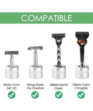 Premium Aluminum Razor Holder & Stand for Men's Shaving Tools - Electric Shavers & Trimmers Storage Rack - Buy Online on GoSupps.com
